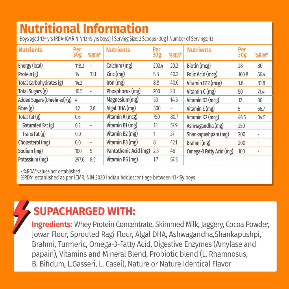 Power Shake Health Drink for teen boys | Chocolate 400g