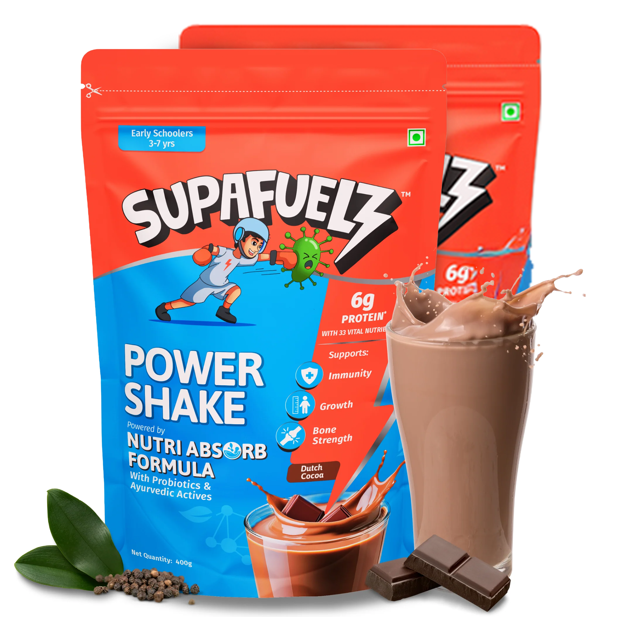 Power Shake for 3-7 Yrs | Growth Support | Chocolate | 400g