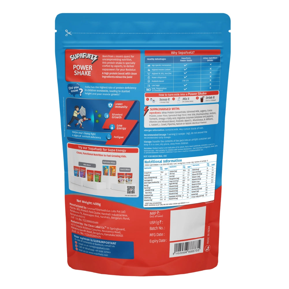 Combo of Power Shake for Active Kids (8-12 Yrs) + (3-7 Yrs) | Chocolate | 400g