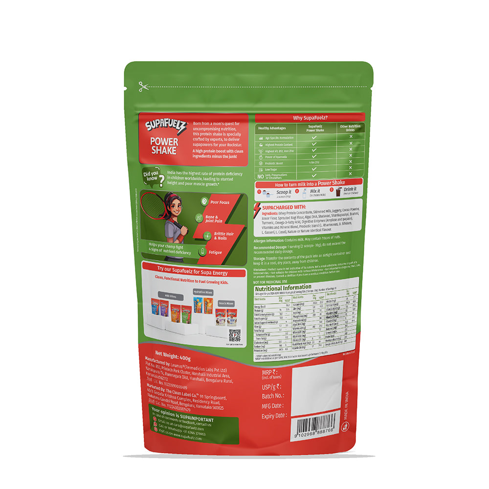 Hi-Protein Power Shake | Girls 13+ Years | For Growth, Mental Focus, Hormonal Balance | 400 gm | 13 Serves