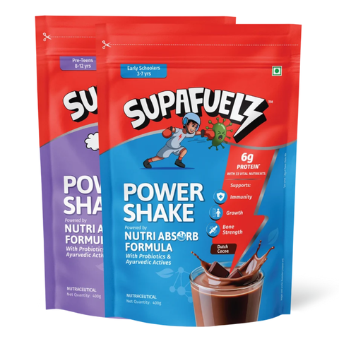 Combo of Power Shake for Active Kids (3-7 Yrs) + (8-12 Yrs) | Chocolate | 800g