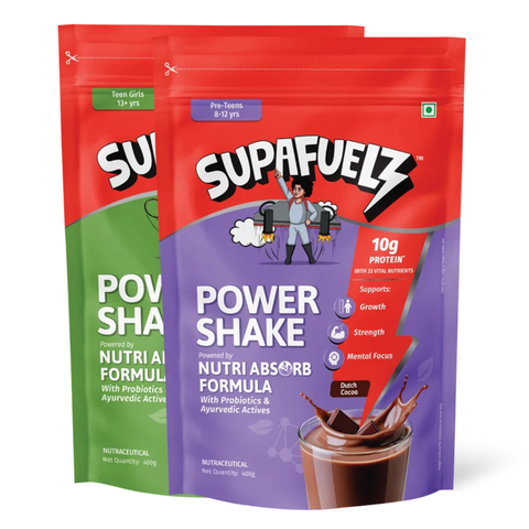 Combo of Power Shake for Active Teen Girls (8-12 Years) + (13+ Years) | Chocolate | 800g