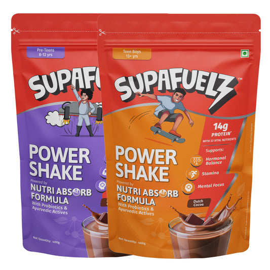 Combo of Power Shake for Active Teen Boys (8 +12 Years) + (13+ Years) | Chocolate | 800g