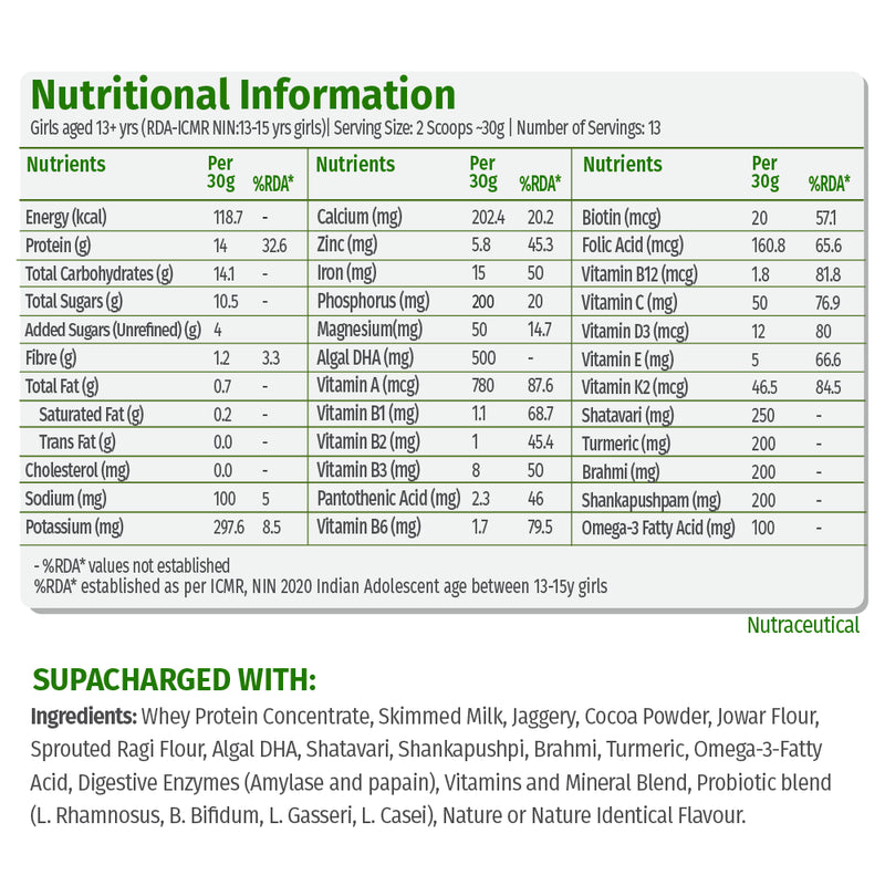 Power Shake for Teen Girls (13+ Yrs) | Chocolate