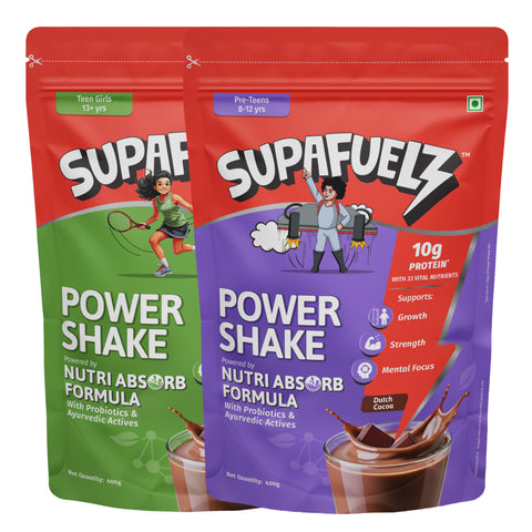 Combo of Power Shake for Active Teen Girls (8-12 Years) + (13+ Years) | Chocolate | 800g