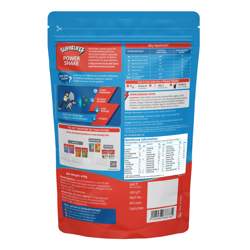 Power Shake for Active Kids (3–7 Yrs) | Chocolate | 400g