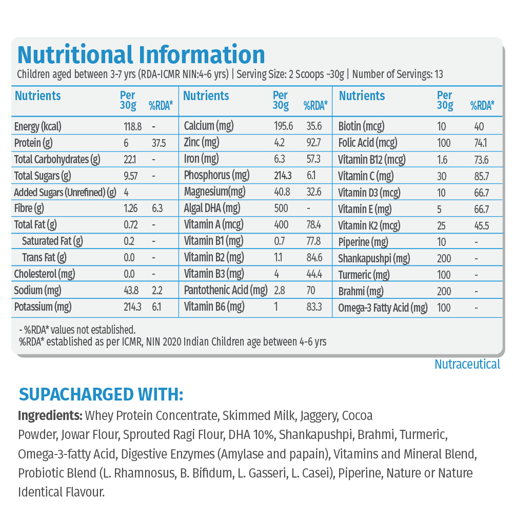 Power Shake for Active Kids (3–7 Yrs) | Chocolate | 400g