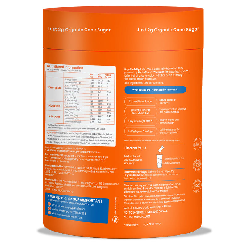 HYDRATE+ FOR ACTIVE KIDS | PACK OF 10 | ORANGE
