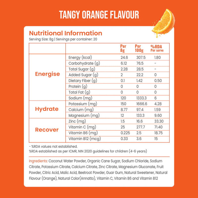 ELECTROLYTE MIX FOR ACTIVE KIDS | PACK OF 10 EACH | ORANGE & LEMON