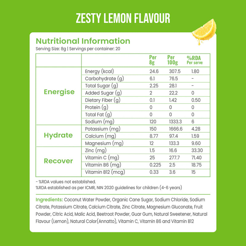 ELECTROLYTE MIX FOR ACTIVE KIDS | PACK OF 10 EACH | ORANGE & LEMON