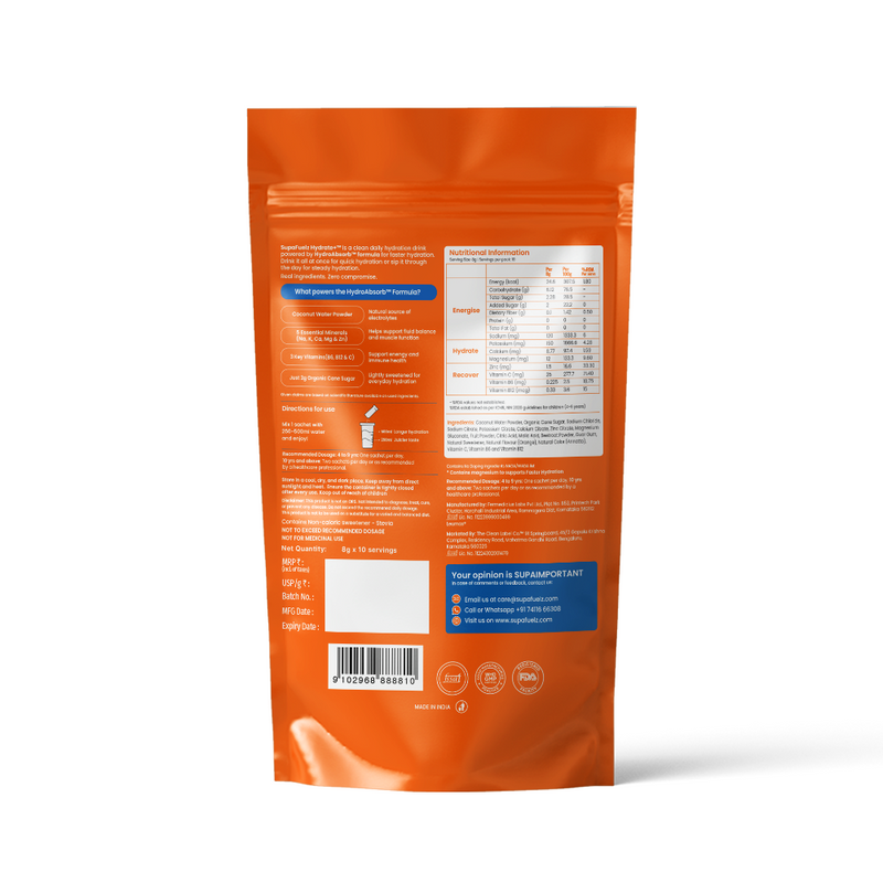 ELECTROLYTE MIX FOR ACTIVE KIDS | PACK OF 10 | ORANGE