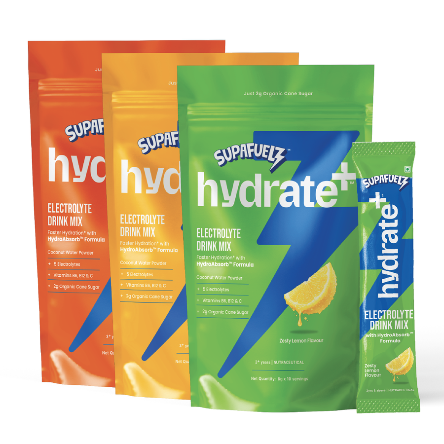 ELECTROLYTE MIX FOR ACTIVE KIDS | PACK OF 10 EACH | ORANGE, MANGO & LEMON