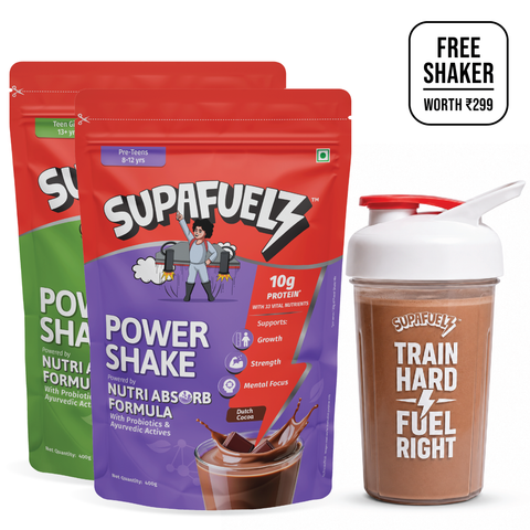 Combo of Power Shake for Active Teen Girls (8-12 Years) + (13+ Years) | Chocolate | 800g