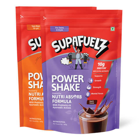 Combo of Power Shake for Active Teen Boys (8 +12 Years) + (13+ Years) | Chocolate | 800g