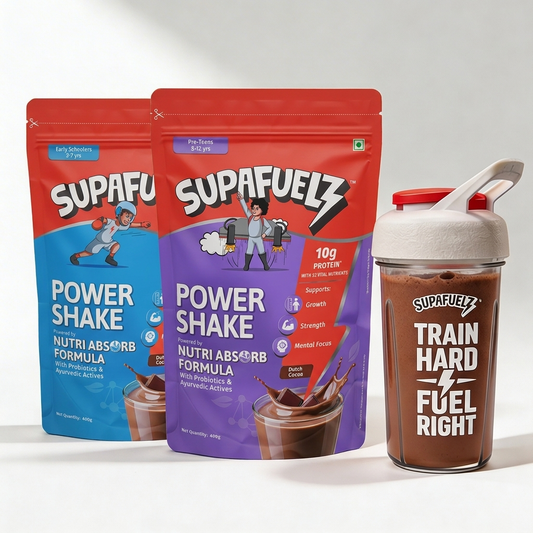 Combo of Power Shake for Active Kids (3-7 Yrs) + (8-12 Yrs) | Chocolate | 800g