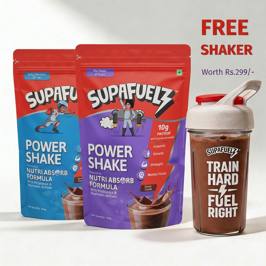 Combo of Power Shake for Active Kids (8-12 Yrs) + (3-7 Yrs) | Chocolate | 400g