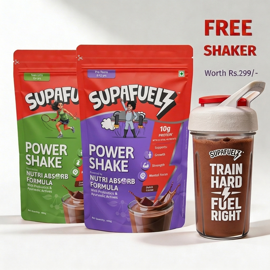 Combo of Power Shake for Active Teen Girls (13+ Years) + (8-12 Years) | Chocolate | 400g
